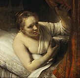 レンブラント・ファン・レイン 『ベッドの中の女』（1647年頃）