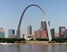 The Gateway Arch in St. Louis. One of many notable structures built by the Pittsburgh-Des Moines Steel Co. STL Skyline 2007 edit cropped.jpg