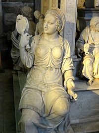 Prudentia, detail from the 1514 monument of King Louis XII in St Denis, Paris Saint-Denis (93), basilique, monument funeraire de Louis XII et Anne de Bretagne, 1515, la Prudence.JPG