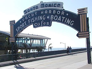 The landmark entrance to Santa Monica Pier