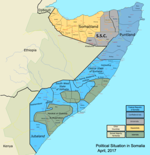 Somalia's states, regions and districts