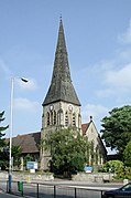 Iglesia de St Stephen's (1851-1852), Tonbridge, Kent, torre de 1853[NP 1]​