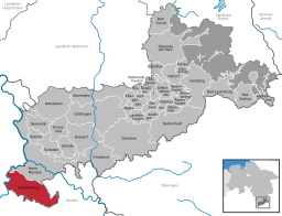 Läget för kommunen Staufenberg i Landkreis Göttingen