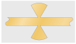 A stripline circuit consisting of a through line with two 60° circle sectors attached to the line (one either side) by their apexes