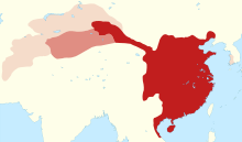 Kaarte Tang-Dynastie in rood