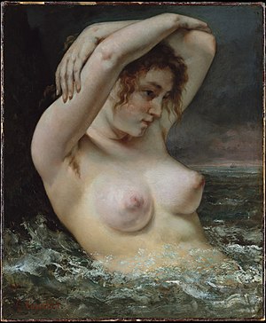 La femme à la vague („Die Frau in den Wellen“) (Gustave Courbet)