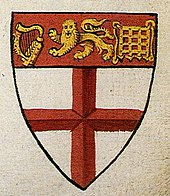 The coat of arms of Ulster King of Arms, also taken from Lant's Roll Ulster King of Arms-Lant's Roll.jpg