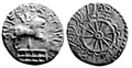 Silver coin of a "King Vrishni" of the Audumbaras.[16]