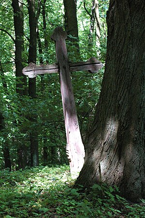 Wooden cross on the top of Zámčisko