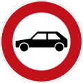 Zeichen 257-55 Verbot für Personen­kraftwagen; neues Zeichen