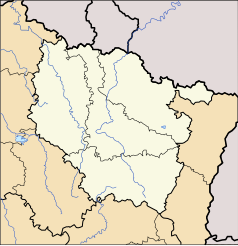 Mapa konturowa Lotaryngii, w centrum znajduje się punkt z opisem „Fontenoy-sur-Moselle”