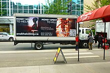 An anti-abortion advertisement on a truck in Vancouver in 2012 Anti-abortion truck. Vancouver. 2012.jpg