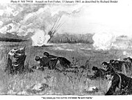 Advance of the navy sharpshooters' unit during the sailors' and marines' assault