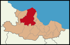 Map showing Bafra District in Samsun Province