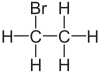 Formula rangka bromoetana dengan hidrogen