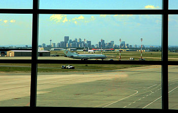View of Calgary downtown from International Ai...