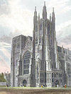 19-ajarcenta kuprogravuro de Canterbury Cathedral