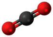 Ball-and-stick model of carbon dioxide