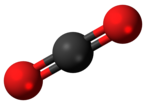 Modell eines Kohlenstoffdioxid-Moleküls