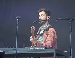 Charlie Barnes performing with Bastille at Stavernfestivalen 2019