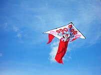 A Chinese kite in flight above Portsdown Hill,...