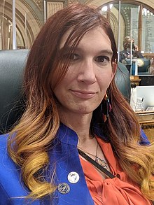 Representative Brianna Titone at the Colorado State Capitol, May 2021