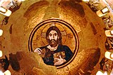 Mozaika Pantokratora w kopule (1090-1100 r.) - sierpień 1975
