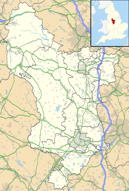 Mapa konturowa Derbyshire
