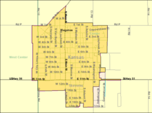 детальная карта улиц Хьюготона, штат Канзас