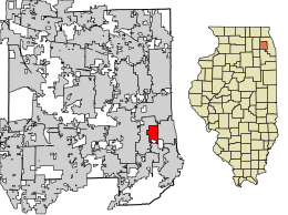 Расположение Clarendon Hills в округе Дюпейдж, штат Иллинойс.