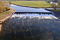 Mulde, Stauwehr das Kollauer Wehr, Bobritzer Damm mit Fischtreppe