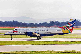 Un BAe Jetstream 41 de Sun Air of Scandinavia, sous les couleurs de la British Airways.