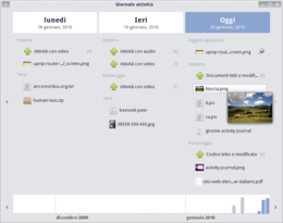 Screenshot di GNOME Activity Journali