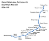 Geographic Map of the Great Northern, Piccadilly & Brompton Railway as constructed