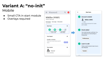 Flow of "Variant A" on mobile