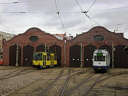 Wagenhalle des Betriebshofs im Jahr 2008