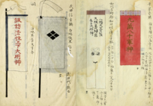 drawings of four japanese war flags