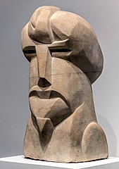 Hieratic Head of Ezra Pound by Henri Gaudier-Brzeska, 1914 Hieratic Head of Ezra Pound 01 (brightened).jpg