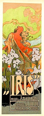 Постер "Ирис", Casa ricordi, 1898.