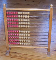 An abacus provides concrete experiences for learning abstract concepts. Kugleramme.jpg