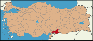 Localização da província de Gaziantep na Turquia