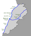 Map of the former Lebanon Railway