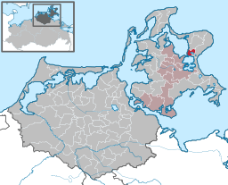 Läget för kommunen Lietzow i Landkreis Vorpommern-Rügen