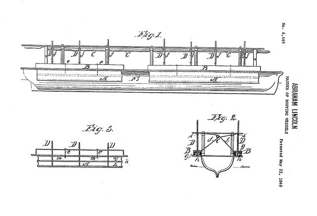 Lincoln's Patent drawings for Patent No. 6,469