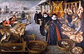 Meat and Fish Market in Winter by Lucas van Valckenborch, c.1595