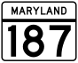 Maryland Route 187 marker