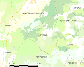 Mapa obce Fontienne