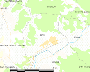 Poziția localității Cépie