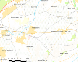 Mapa obce Redessan