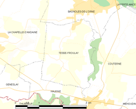 Mapa obce Tessé-Froulay